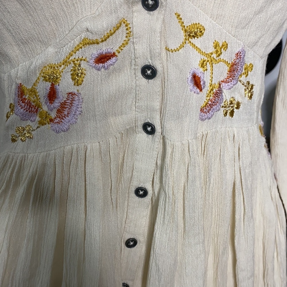 Free people day glow embroidered dress sz S - Picture 11 of 11